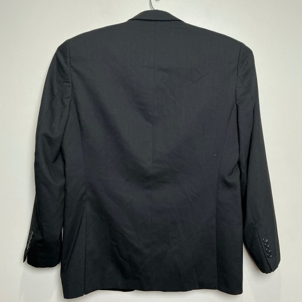 Calvin Klein Blazer Mens 44L Black Wool Blend Two Button Suit Jacket - Picture 4 of 6